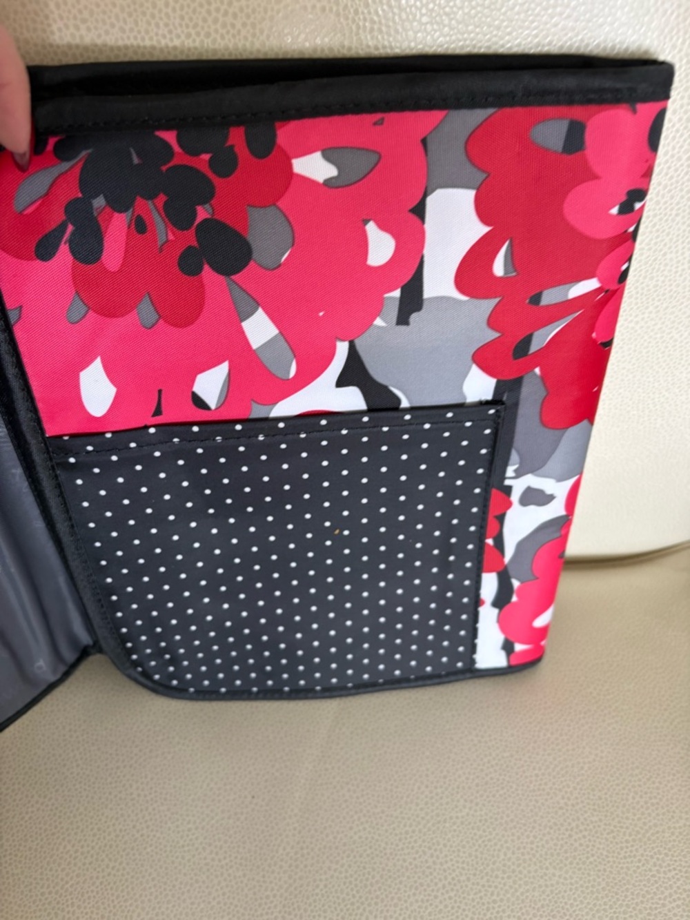 Floral Fold-Over Clutch - Red, Black & White - Picture 3 of 3